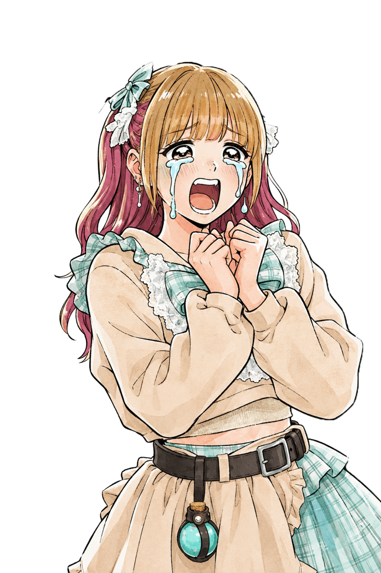 仕事に追われて泣いているアイドル運営のイラスト